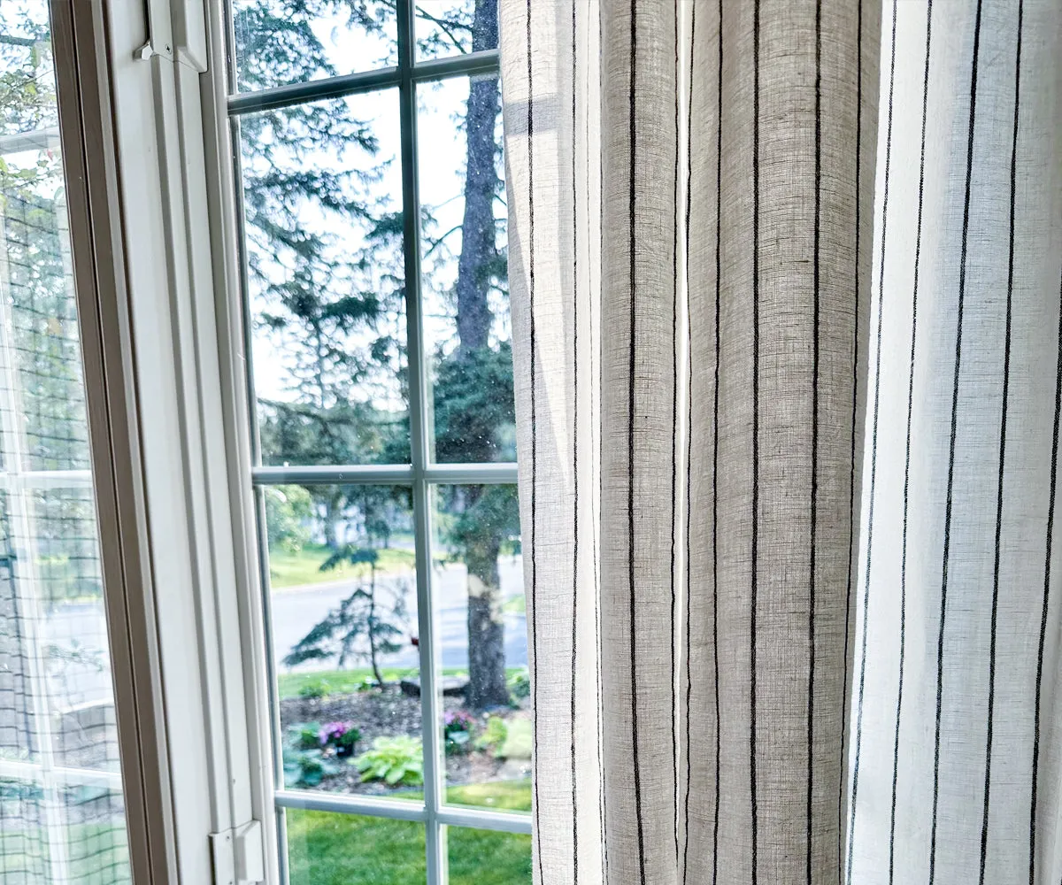 100 % Linen Curtains - White Curtains