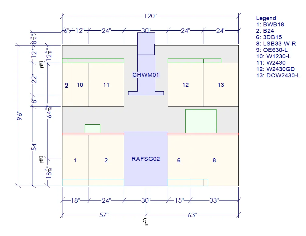 10x10 Kitchen Layout Design - Aria Navy Blue Shaker Cabinets