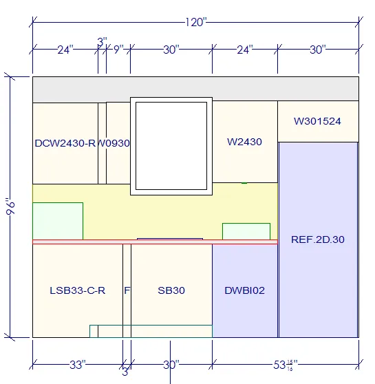 10x10 L-Shape Kitchen Layout Design - Charleston White Cabinets