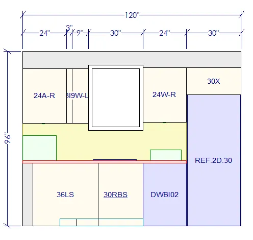 10x10 L-Shape Kitchen Layout Design - DWhite Shaker Cabinets