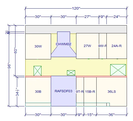 10x10 L-Shape Kitchen Layout Design - DWhite Shaker Cabinets