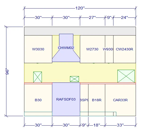 10x10 L-Shape Kitchen Layout Design - Park Avenue White Cabinets