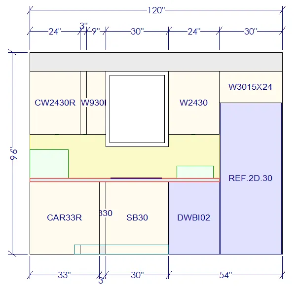 10x10 L-Shape Kitchen Layout Design - Park Avenue White Cabinets