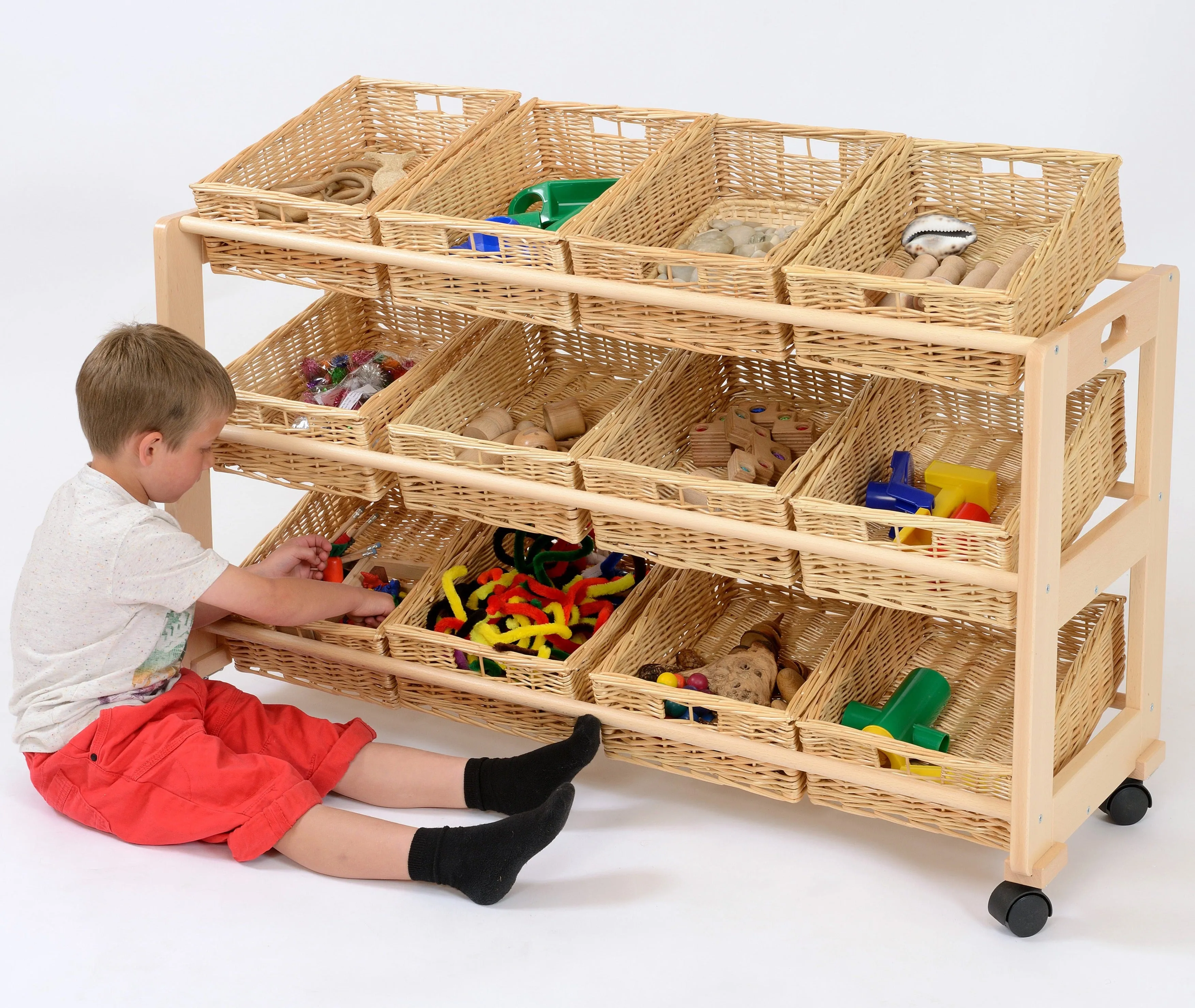 12 Tray Wicker Single Classroom Tidy