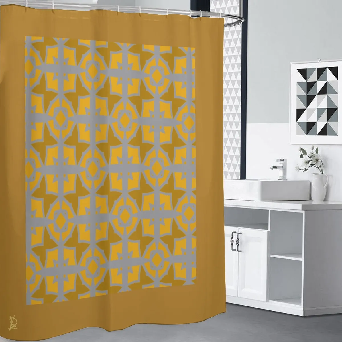 #174 LDCC Shower Curtains 150（gsm）gray with gold