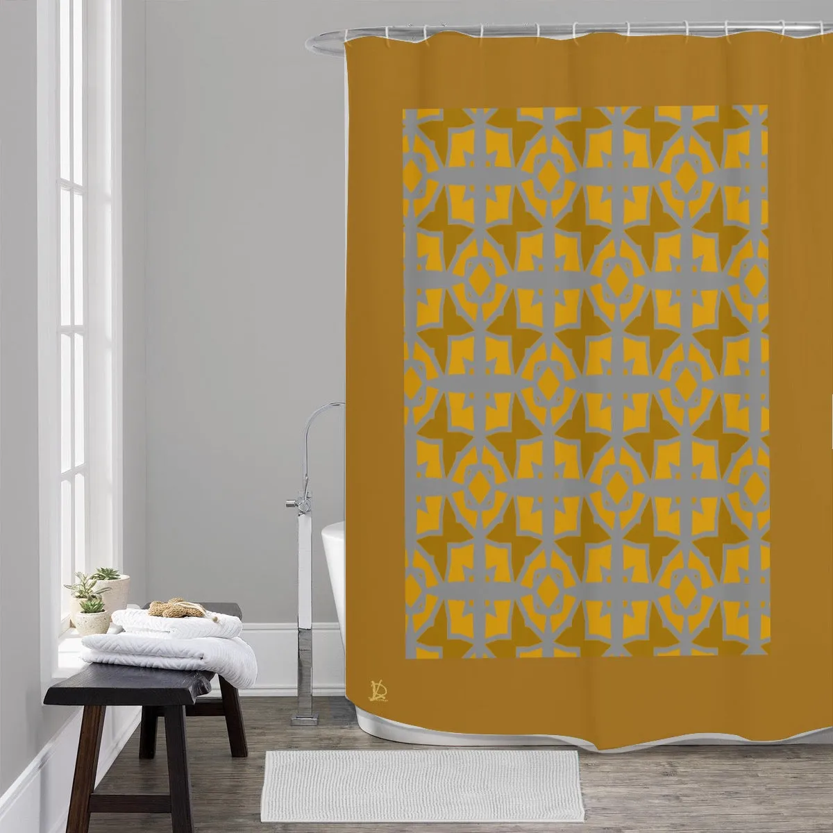 #174 LDCC Shower Curtains 150（gsm）gray with gold