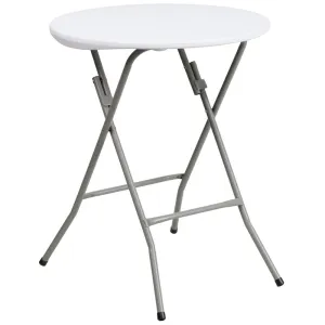 2-Foot Round Granite White Plastic Folding Table By Flash Furniture