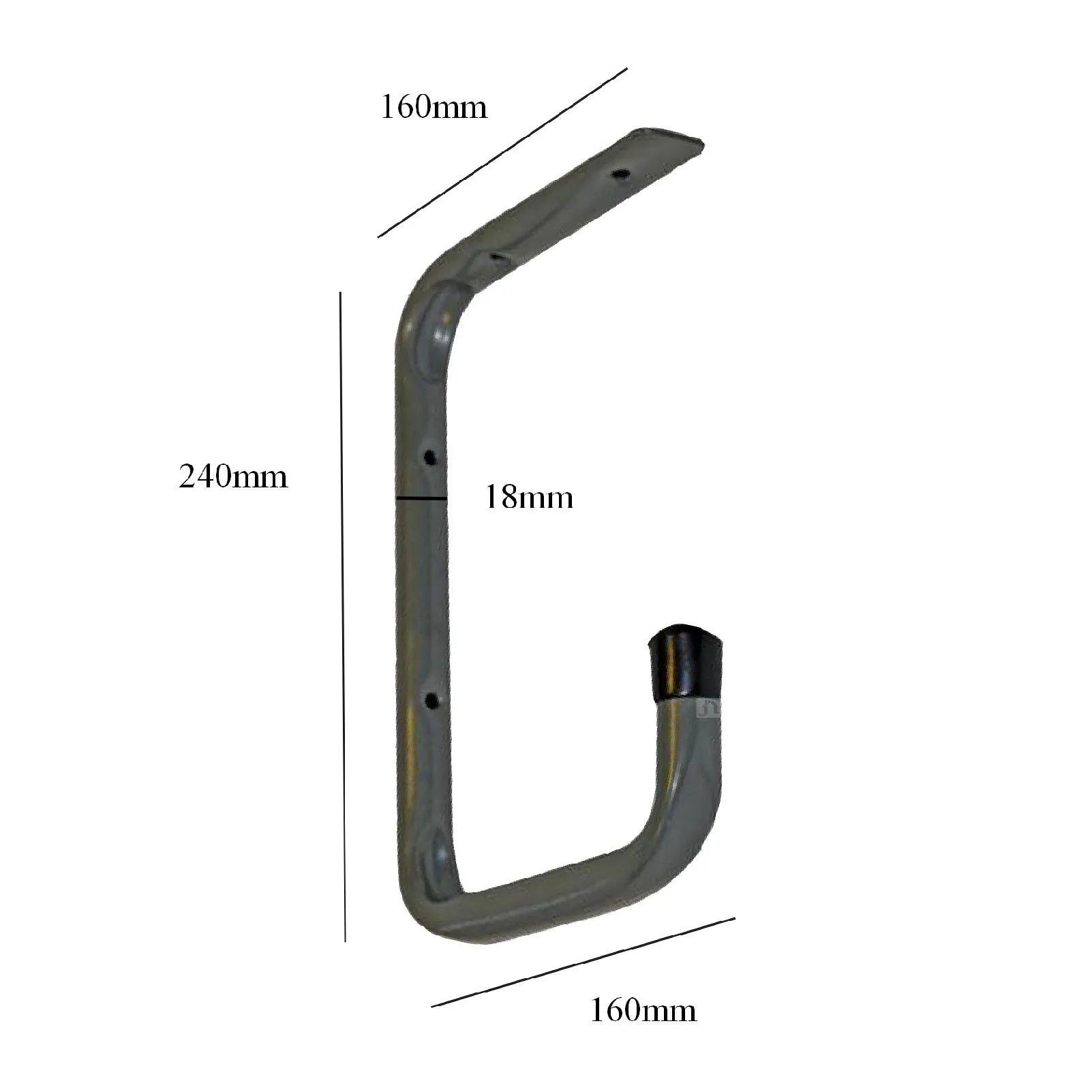 2 x Wall Mounted or Under Shelf 240mm Storage Hooks