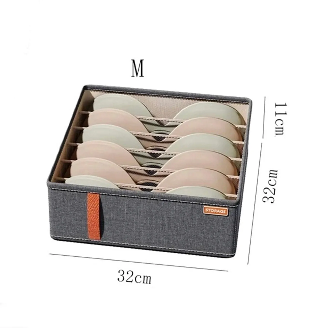 2Pack 6 Cell Drawer Organizers for Storing Socks, Underwear, Ties