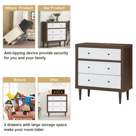 3 Drawer Dresser Wooden Chest Storage Freestanding Cabinet