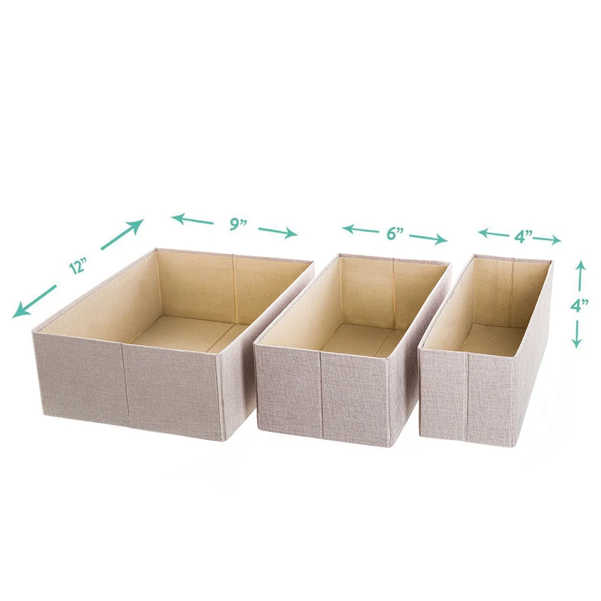 3Pcs Set Decorative Foldable Organizers - Twilight Linen