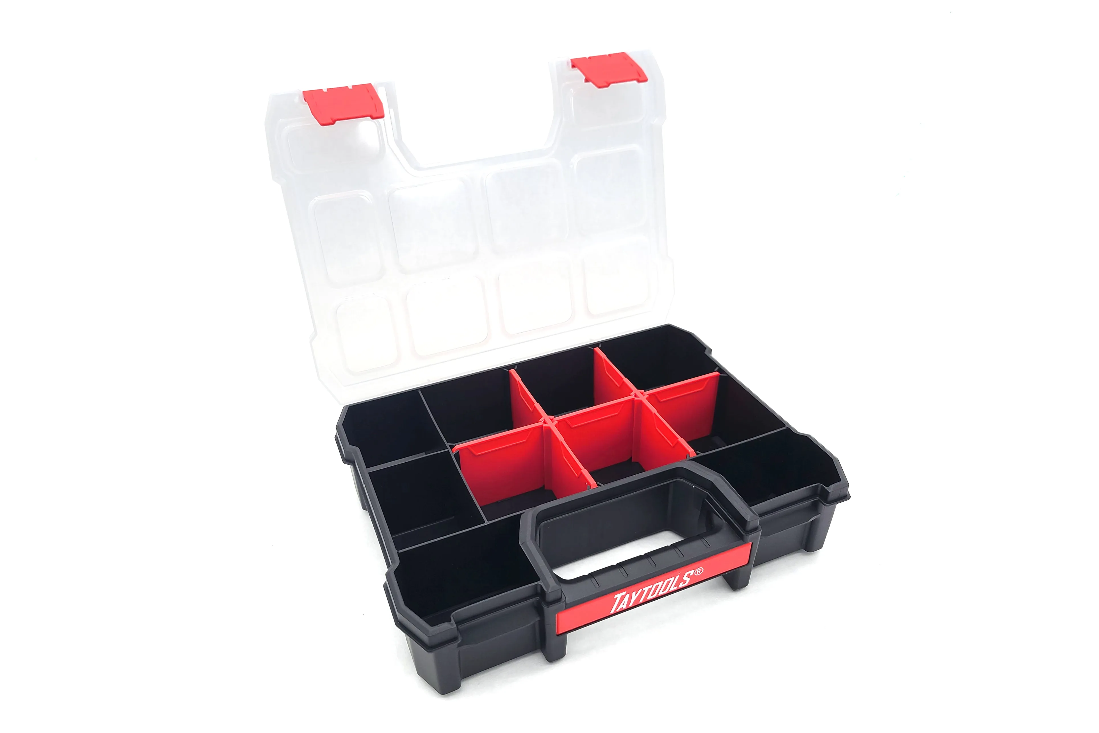 4 Pack Small 10 Compartment Portable Small Parts Organizers 11-3/8” x 8-3/4” x 2-1/2” Four Latches with Removable Dividers