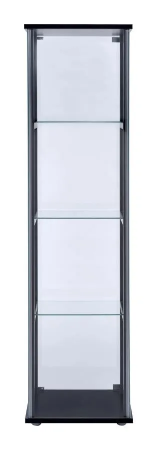 4-shelf Glass Curio Cabinet Black and Clear