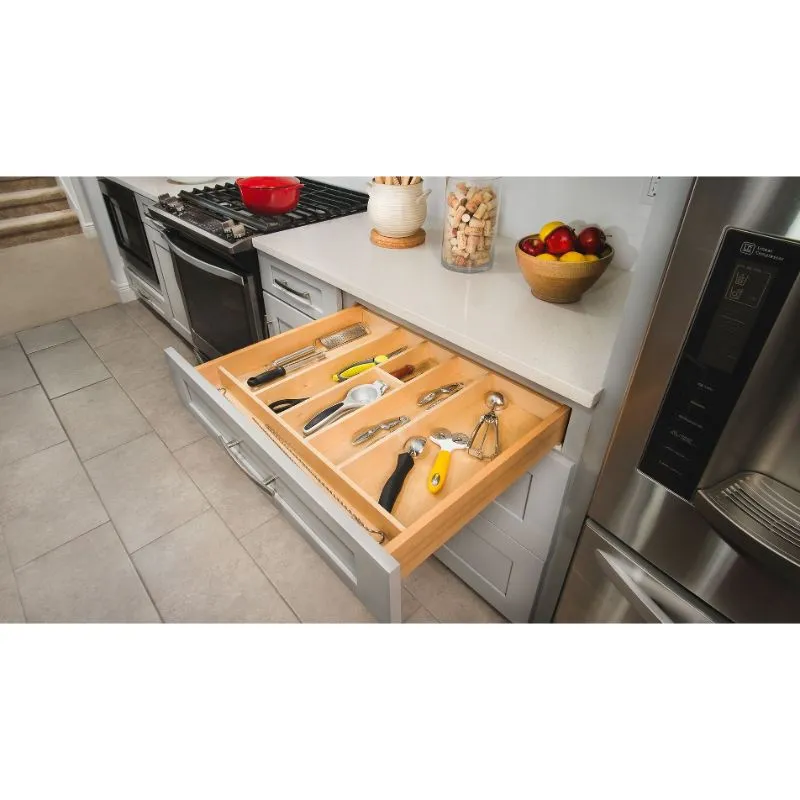 4WUT Series Natural Maple Utensil Tray (33.13" x 22" x 2.88")