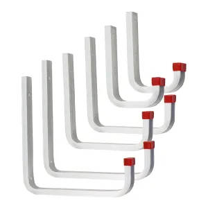 6 x Aluminium Universal Storage Wall Hooks