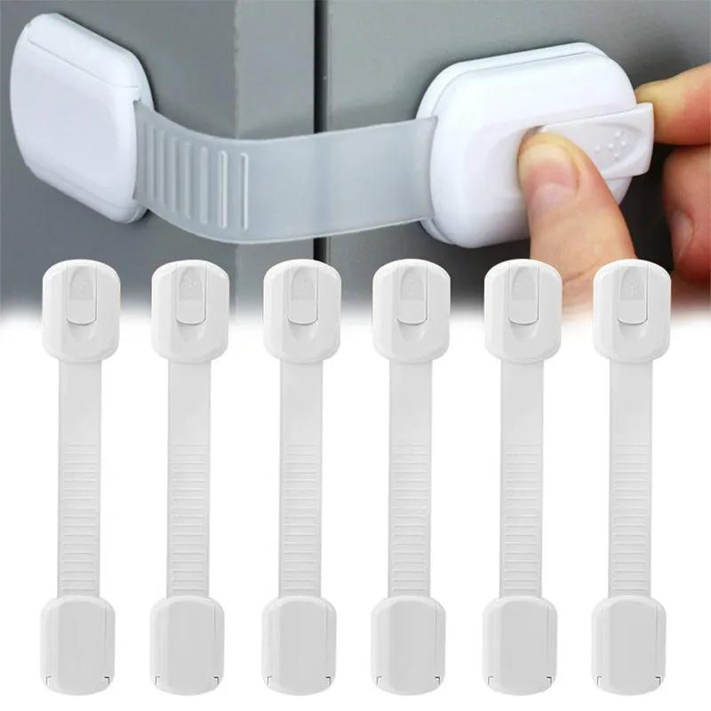 6Pcs Plastic Lock Straps Safety Protection For Infant