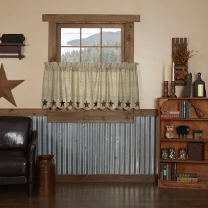 Abilene Star Scalloped Lined Tier Curtains 24"