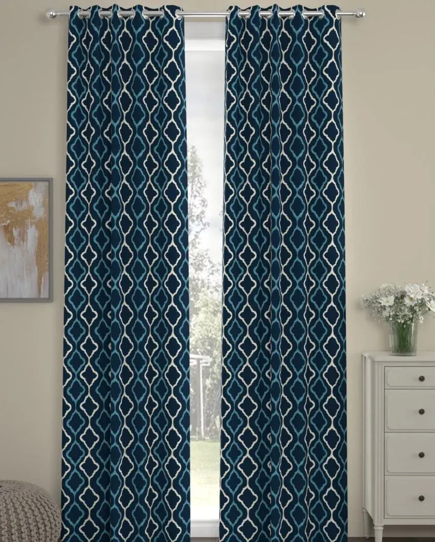 Abstract Regular Polyester Curtains | Set Of 2 | Window, Door, Long Door | 5ft , 7ft , 9 ft