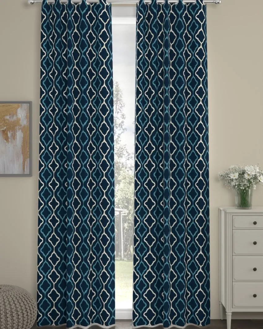 Abstract Regular Polyester Curtains | Set Of 2 | Window, Door, Long Door | 5ft , 7ft , 9 ft