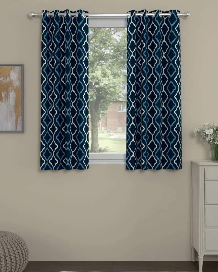 Abstract Regular Polyester Curtains | Set Of 2 | Window, Door, Long Door | 5ft , 7ft , 9 ft