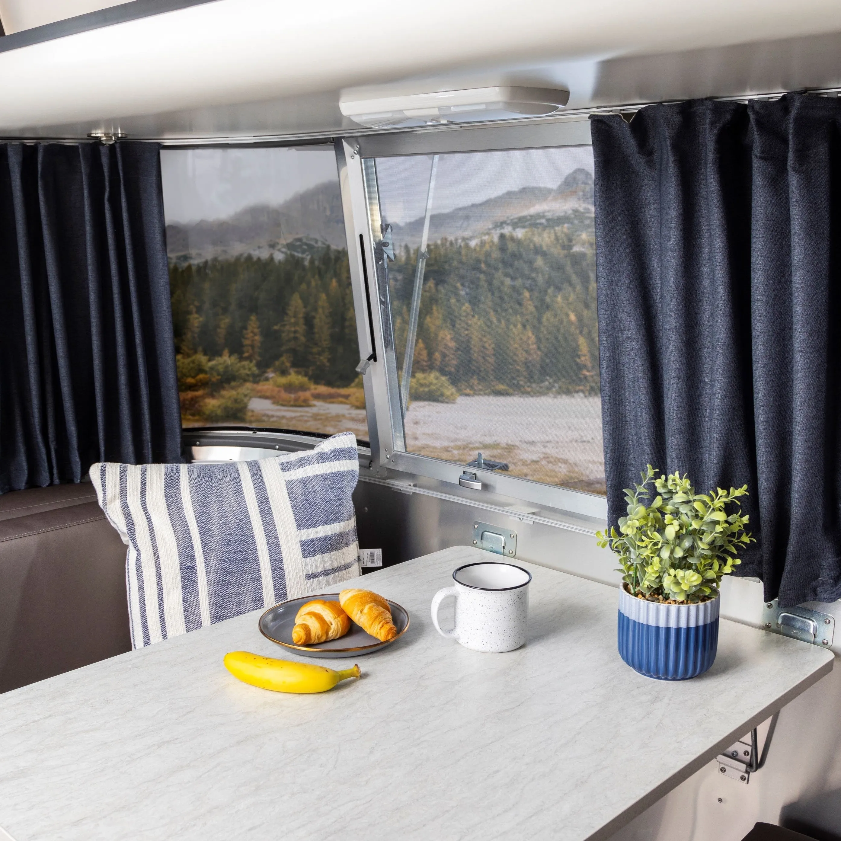 Airstream Solid Custom Curtains for Caravel Travel Trailers