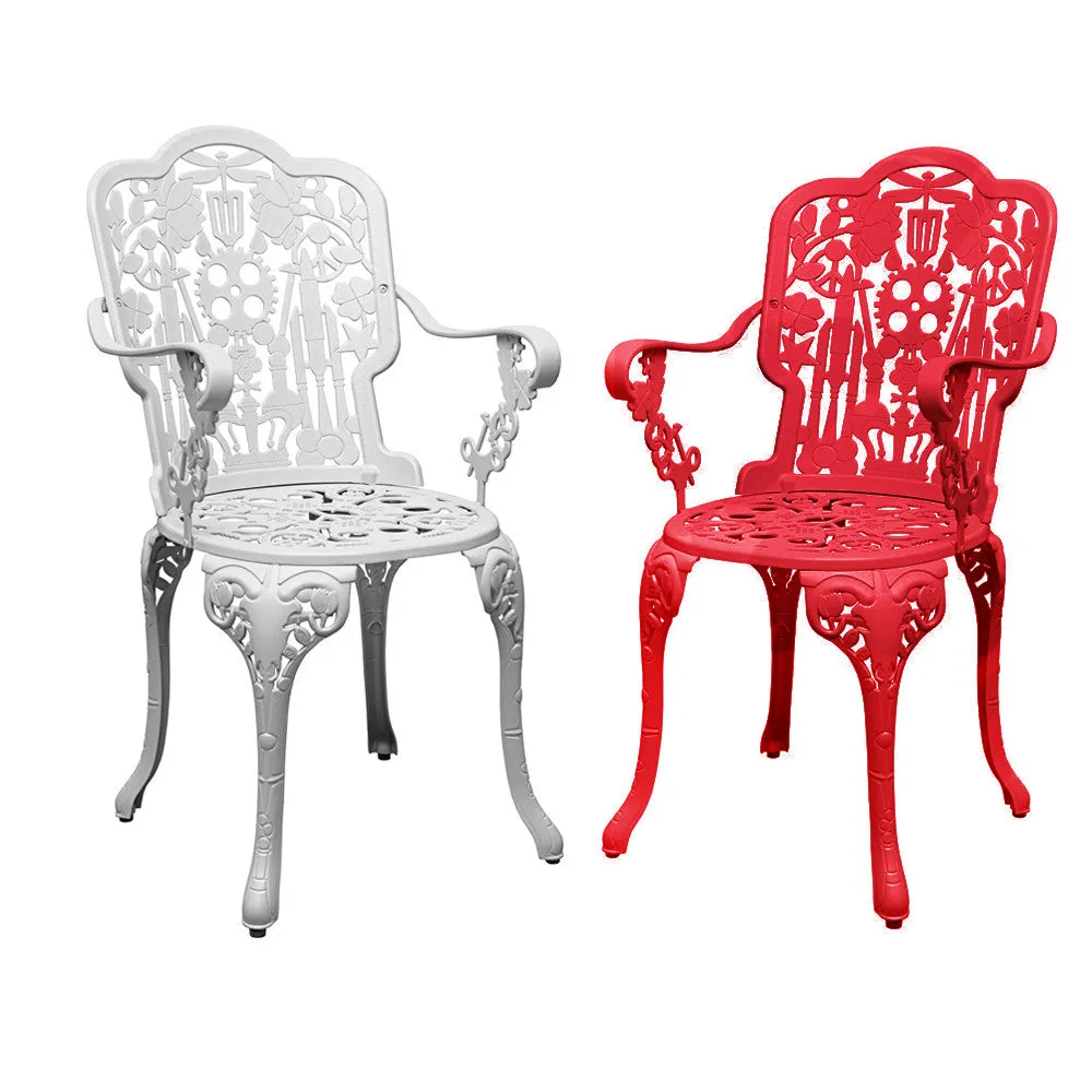 Cast Aluminum Powder Coated Armchairs from Italy