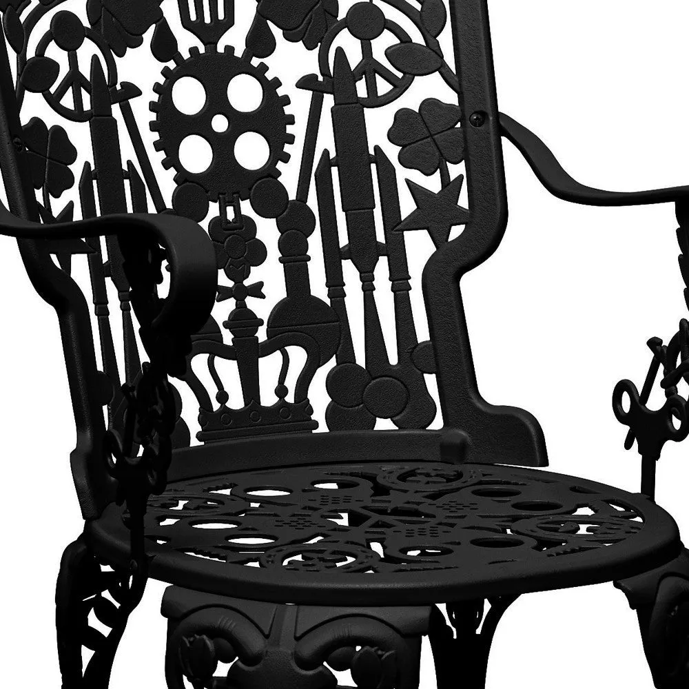 Cast Aluminum Powder Coated Armchairs from Italy