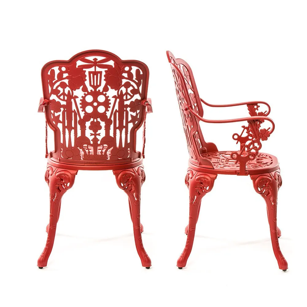 Cast Aluminum Powder Coated Armchairs from Italy