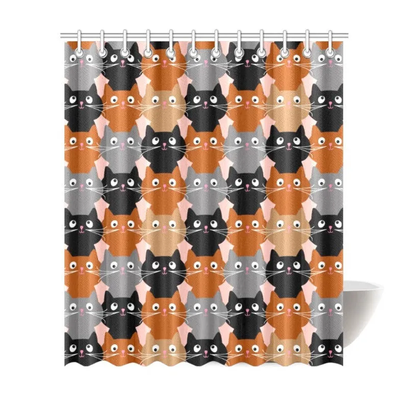 Cat Themed Shower Curtain