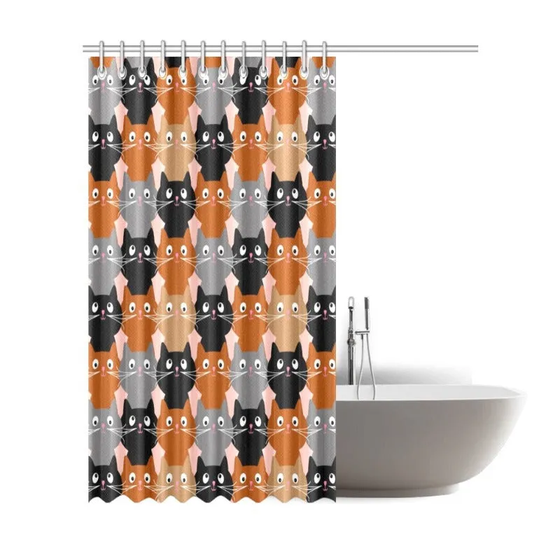 Cat Themed Shower Curtain