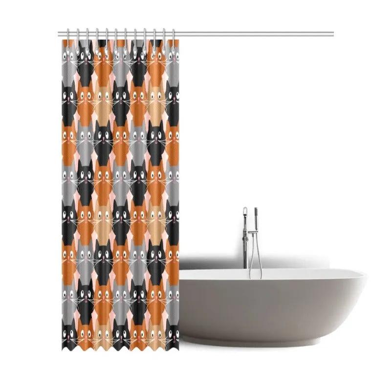 Cat Themed Shower Curtain