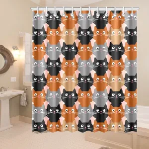 Cat Themed Shower Curtain