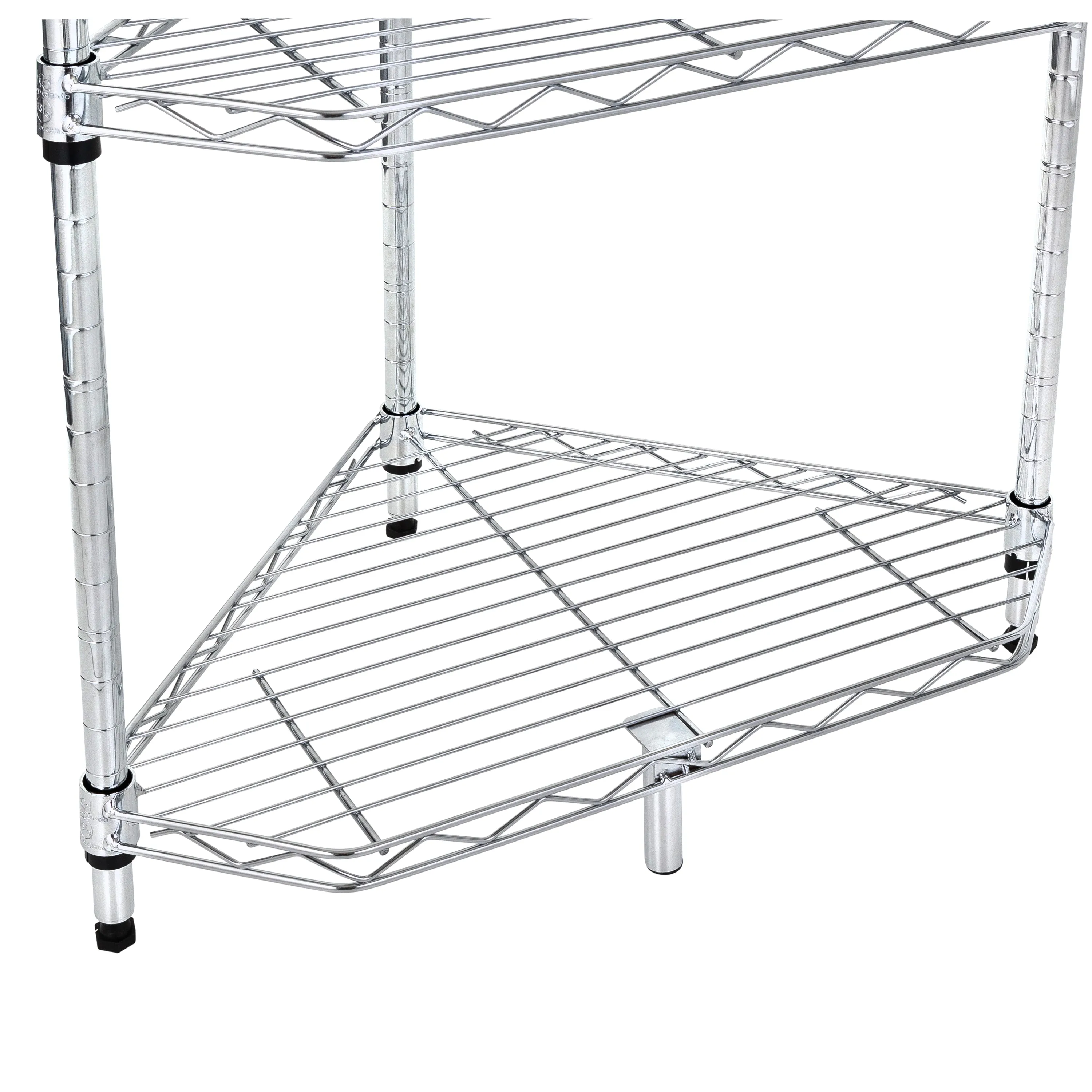 Chrome Steel 6-Tier Compact Corner Shelving Unit