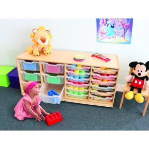 Clear Tray Quad Column Storage Cabinet