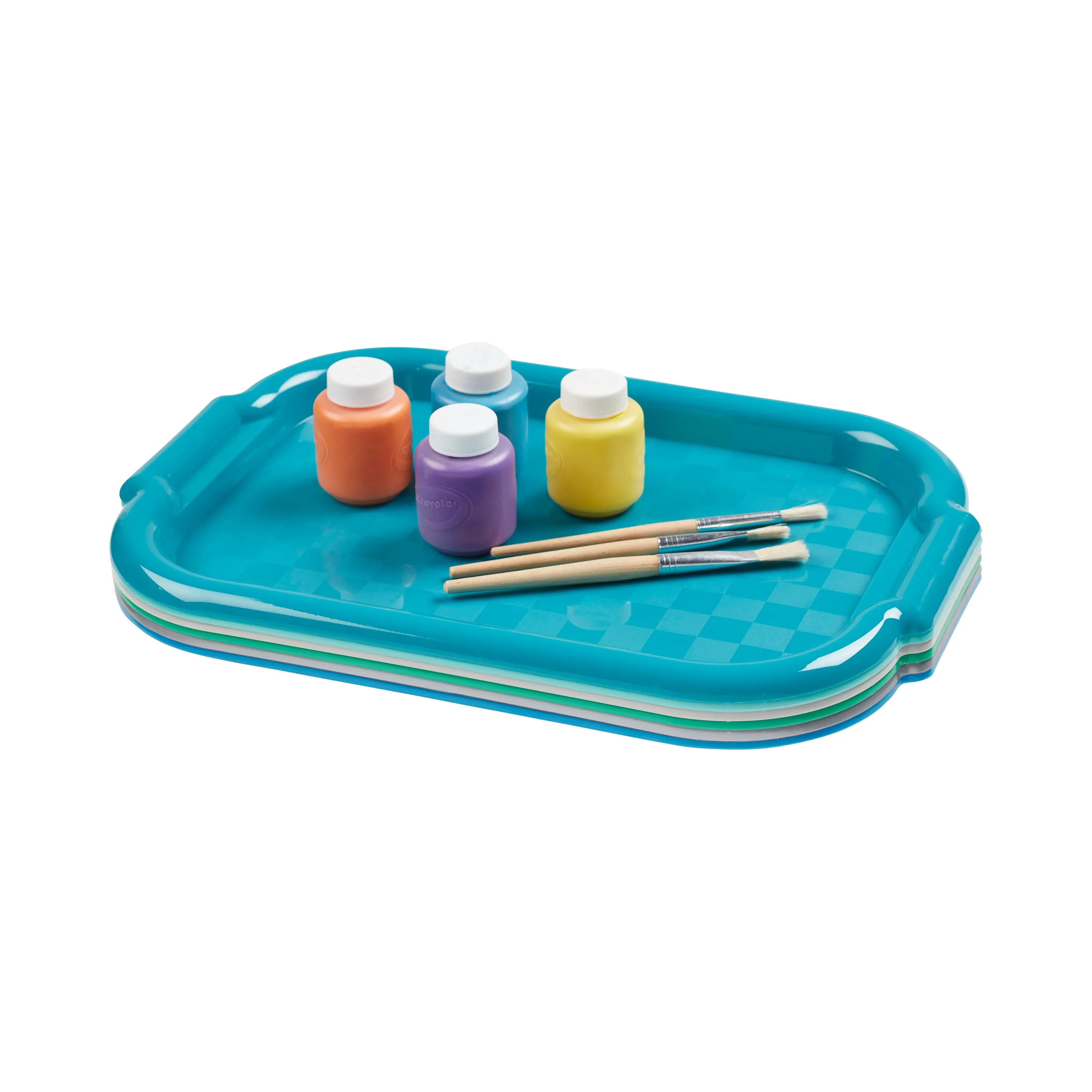 Colorful Plastic Art Trays for Kids, Multipurpose Craft Trays, 6-Piece