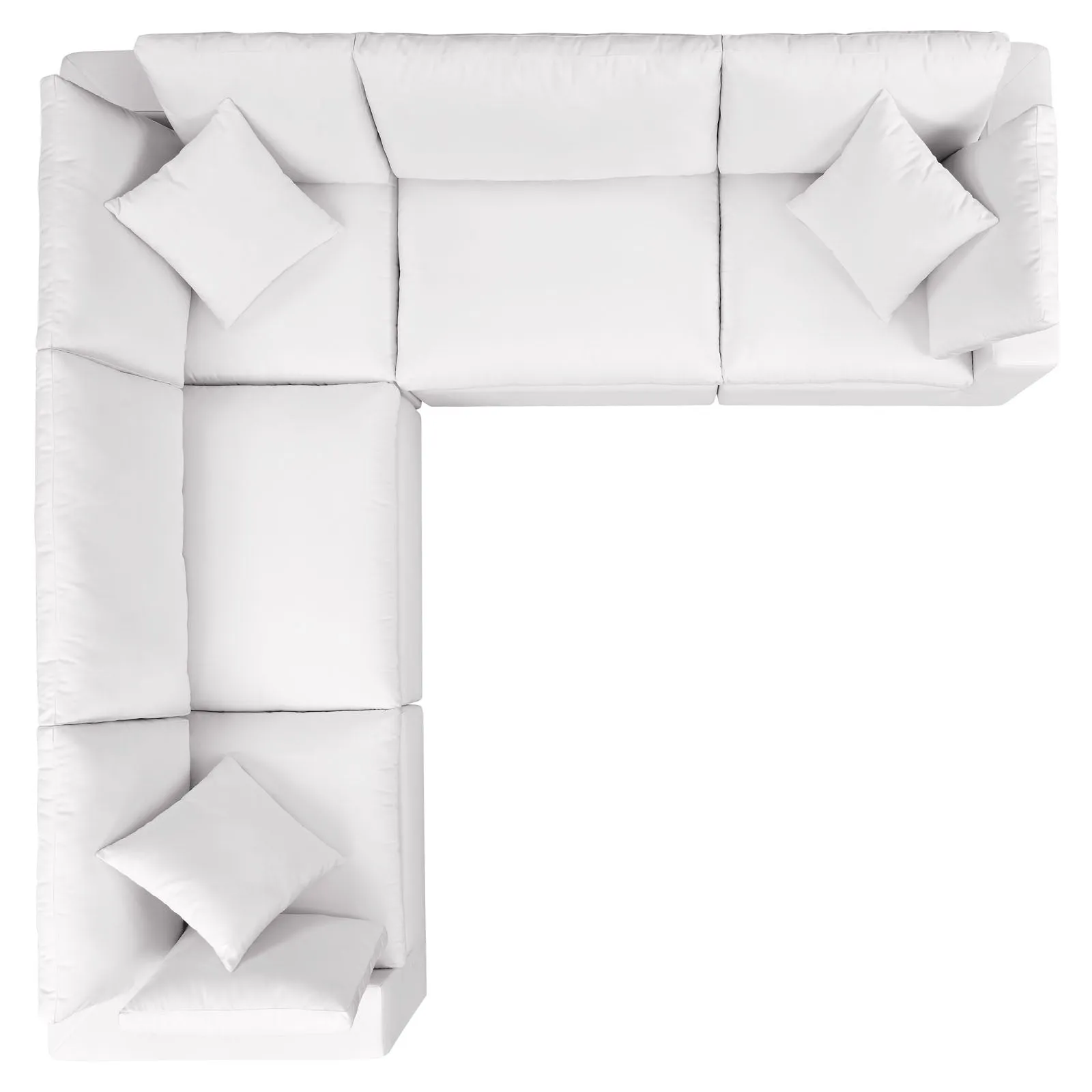 Commix 5-Piece Outdoor Patio Sectional Sofa White EEI-5589-WHI