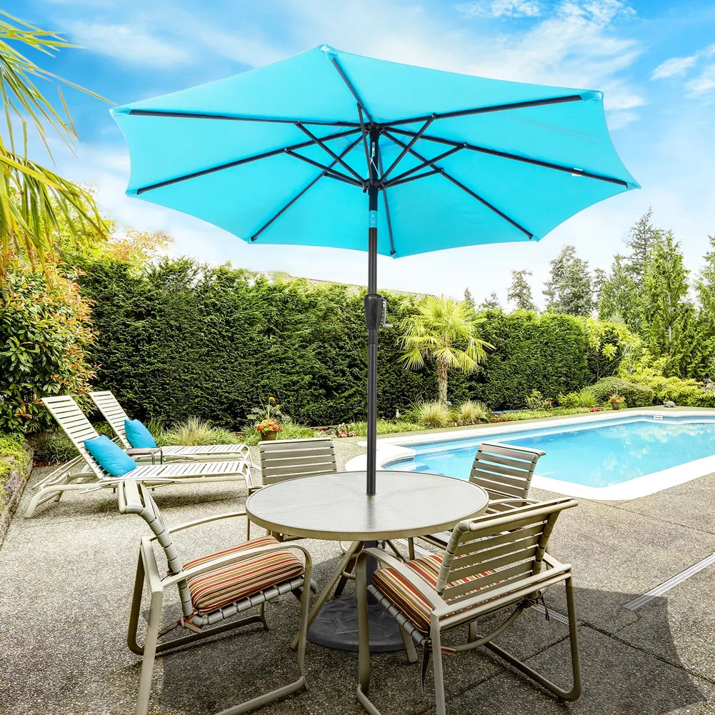 COOS BAY 7.5' Patio Umbrella Outdoor Market Table Umbrella with Push Button Tilt and Crank for Garden, Deck, Backyard, Pool and Beach, 8 Ribs