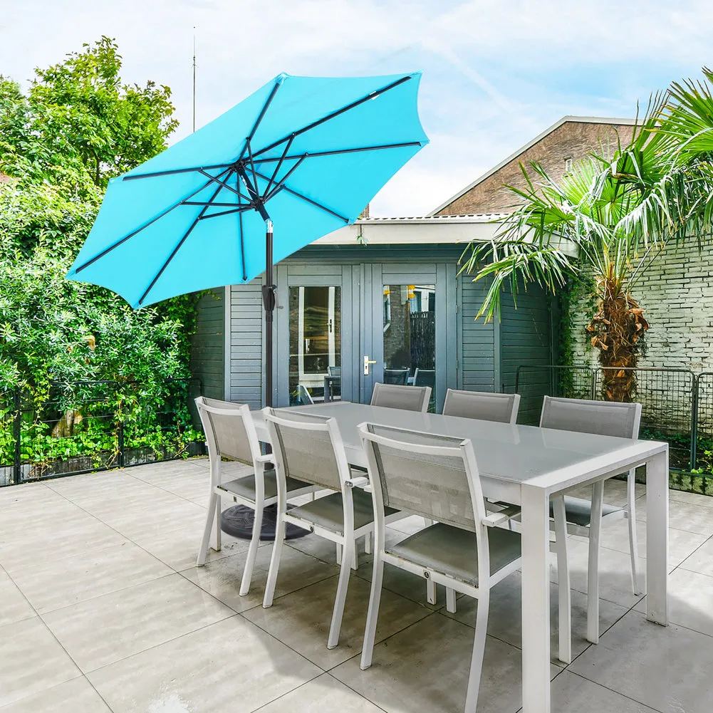 COOS BAY 7.5' Patio Umbrella Outdoor Market Table Umbrella with Push Button Tilt and Crank for Garden, Deck, Backyard, Pool and Beach, 8 Ribs