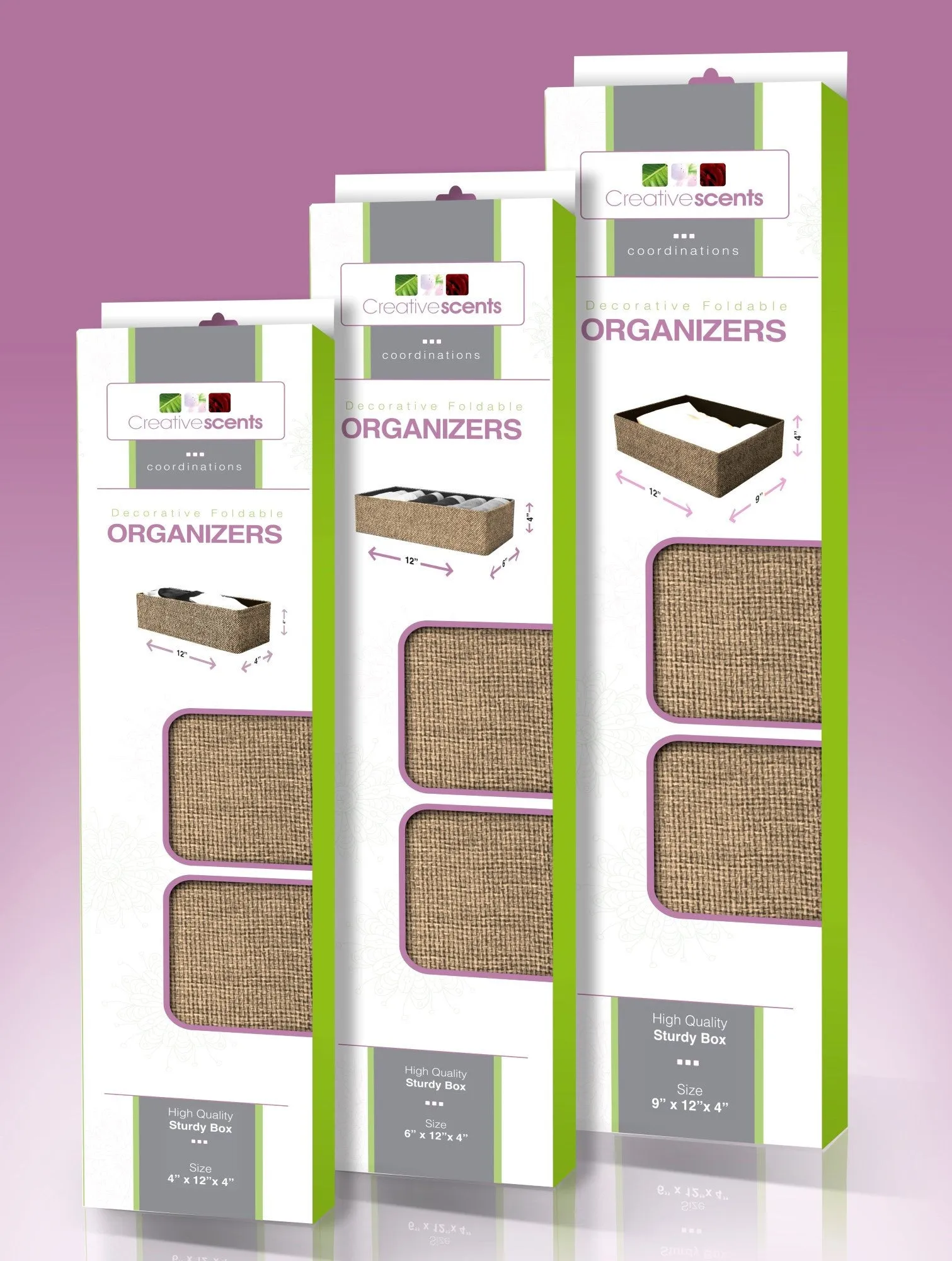 Decorative Foldable organizers, Sand Dunes - 4" x 12" x 4" h  (Wholesale)