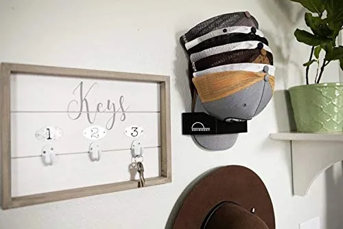 Dome Dock Hat Rack and Compact Hat Organizer for Wall Installation, 20 Hat Capacity