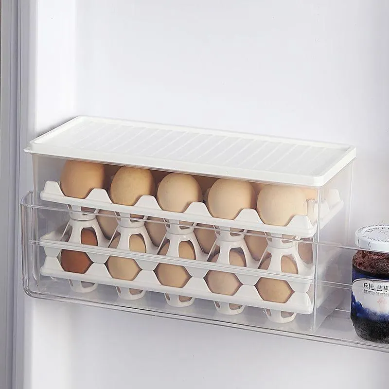 Egg Storage Box with 3 Egg Trays