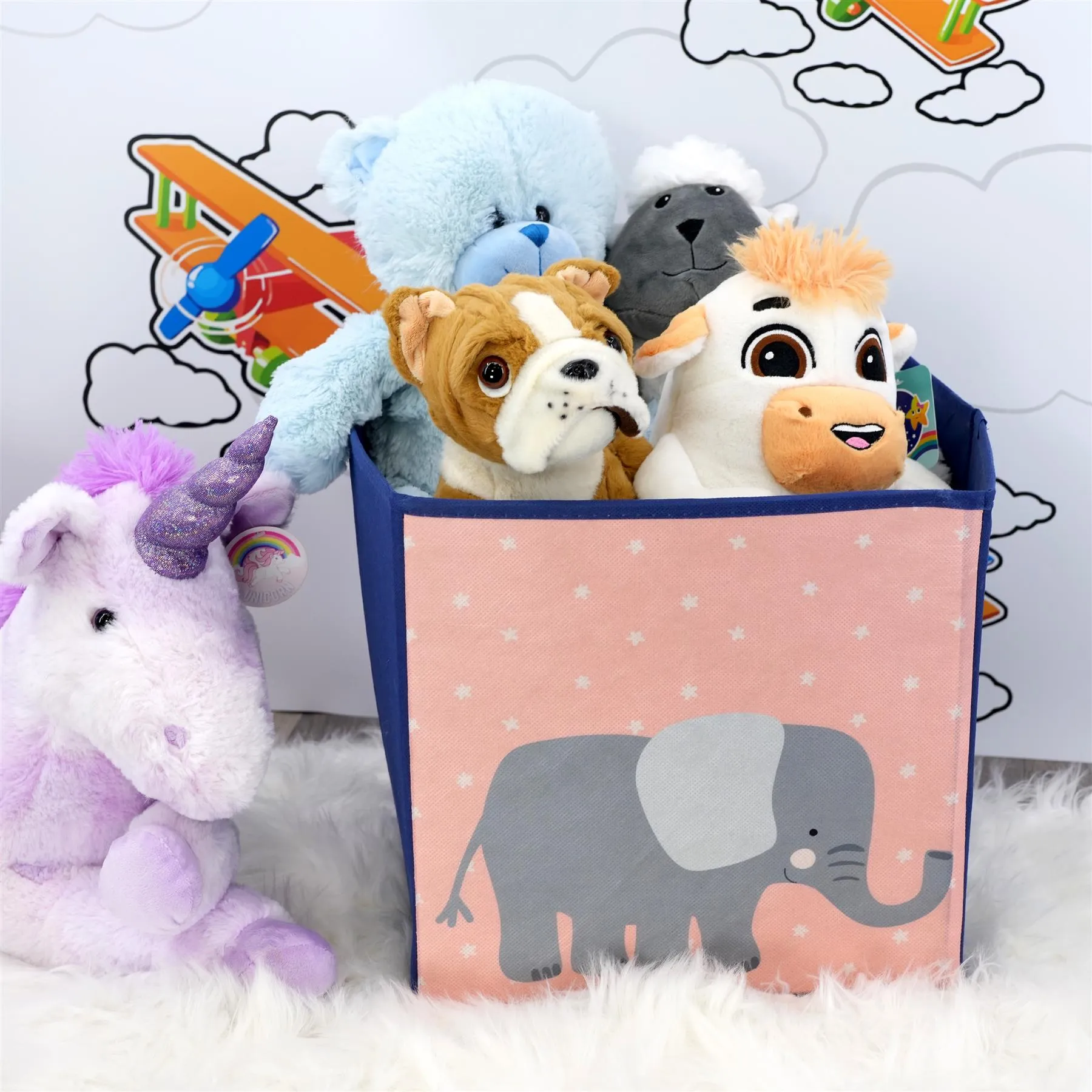 Elephant Design Foldable Storage Box