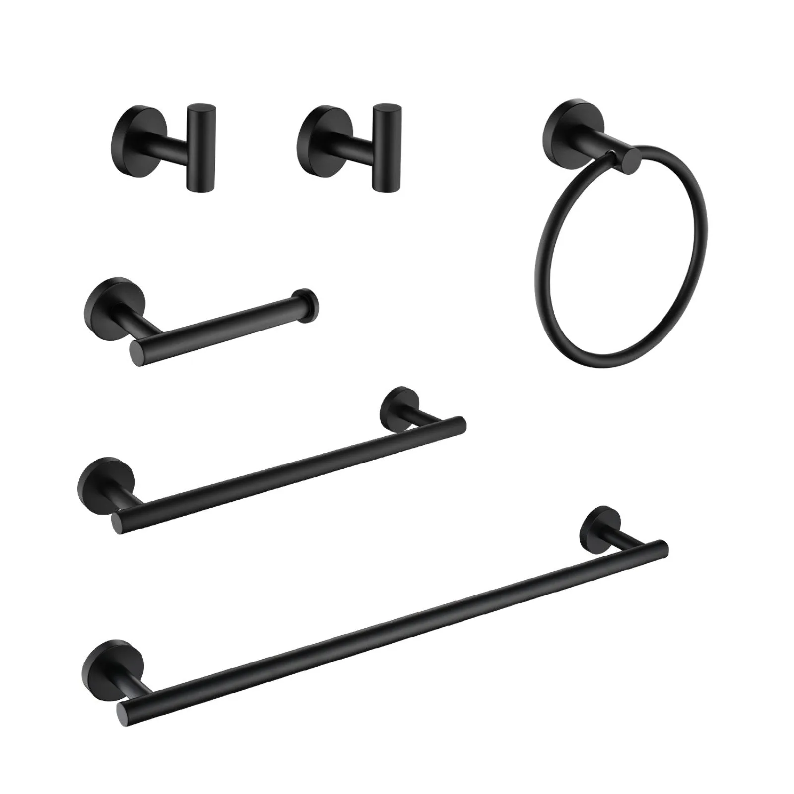 Giving Tree 6-Piece Wall-Mounted Stainless Steel Bathroom Towel Rack Set