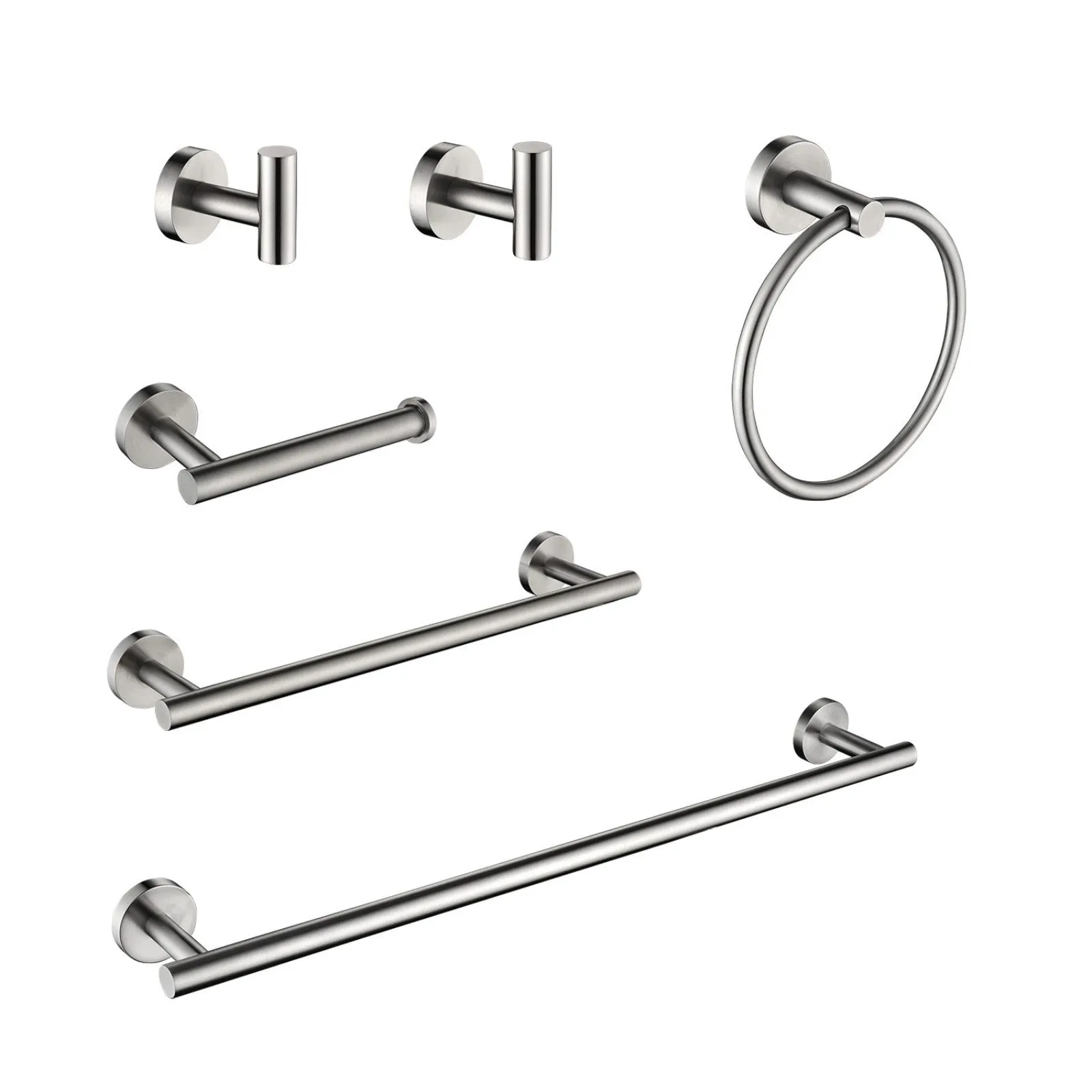 Giving Tree 6-Piece Wall-Mounted Stainless Steel Bathroom Towel Rack Set