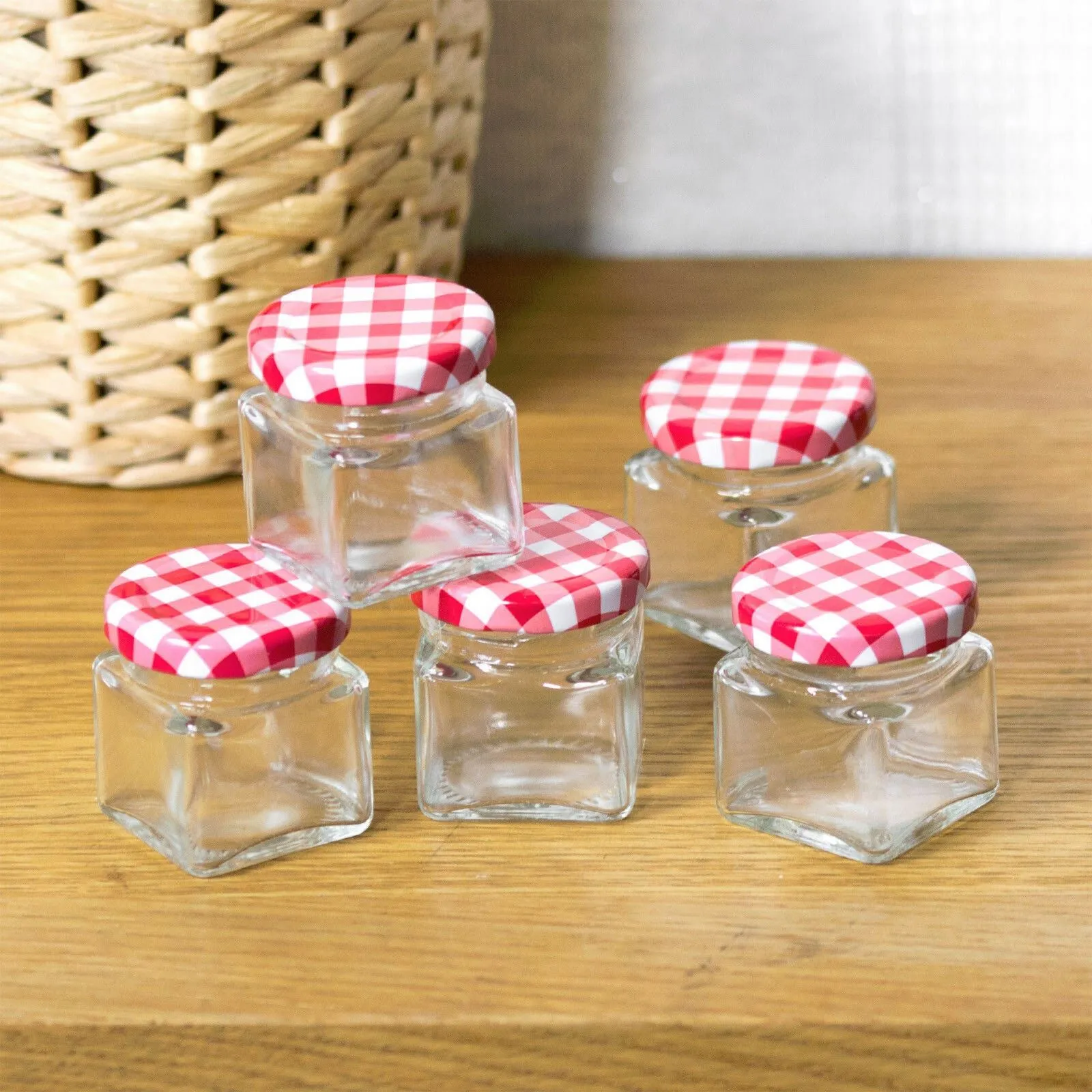 Glass Jar Set With Screw Top Lids 5 Pcs