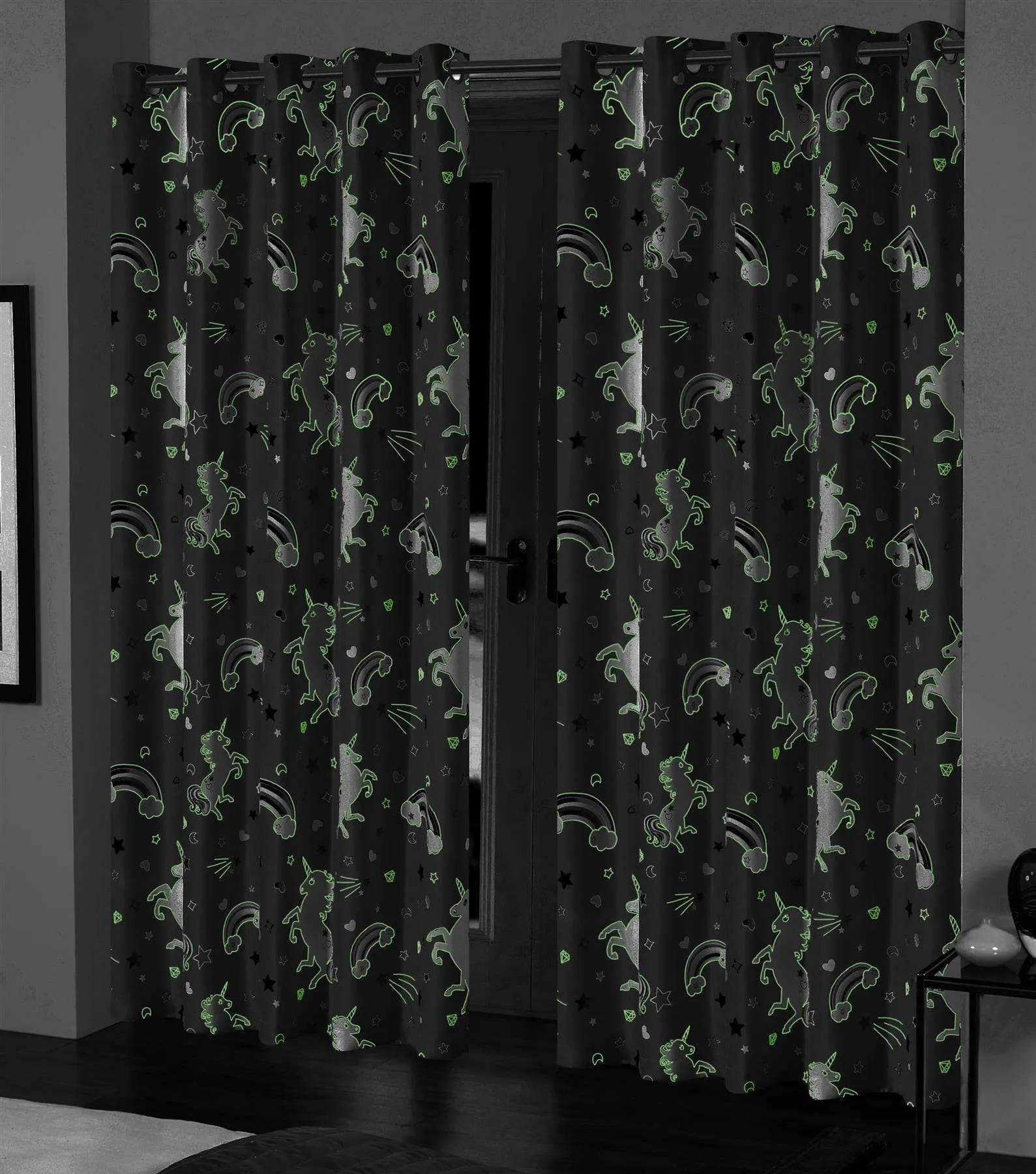 Glow In The Dark Blackout Curtains with Thermal Energy Saving Panels Noise Absorbing Heavy Thick for Bedrooms and Home Theaters by OLIVIA ROCCO