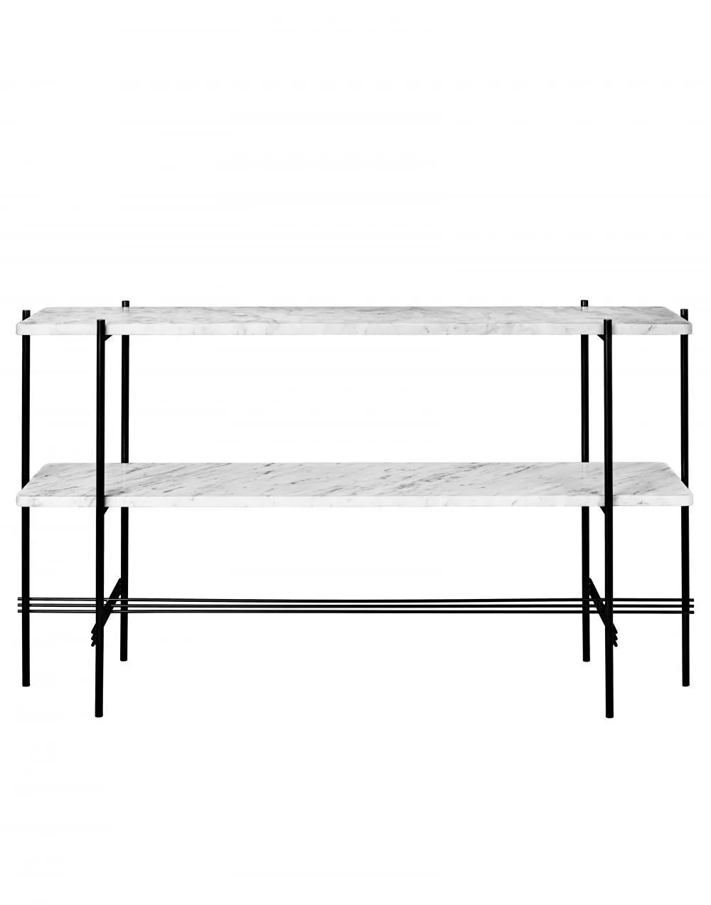 GUBI TS Console Table with Black Frame - with Shelves