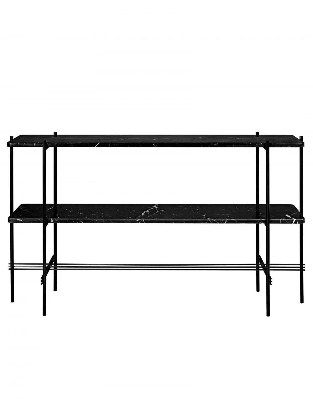 GUBI TS Console Table with Black Frame - with Shelves