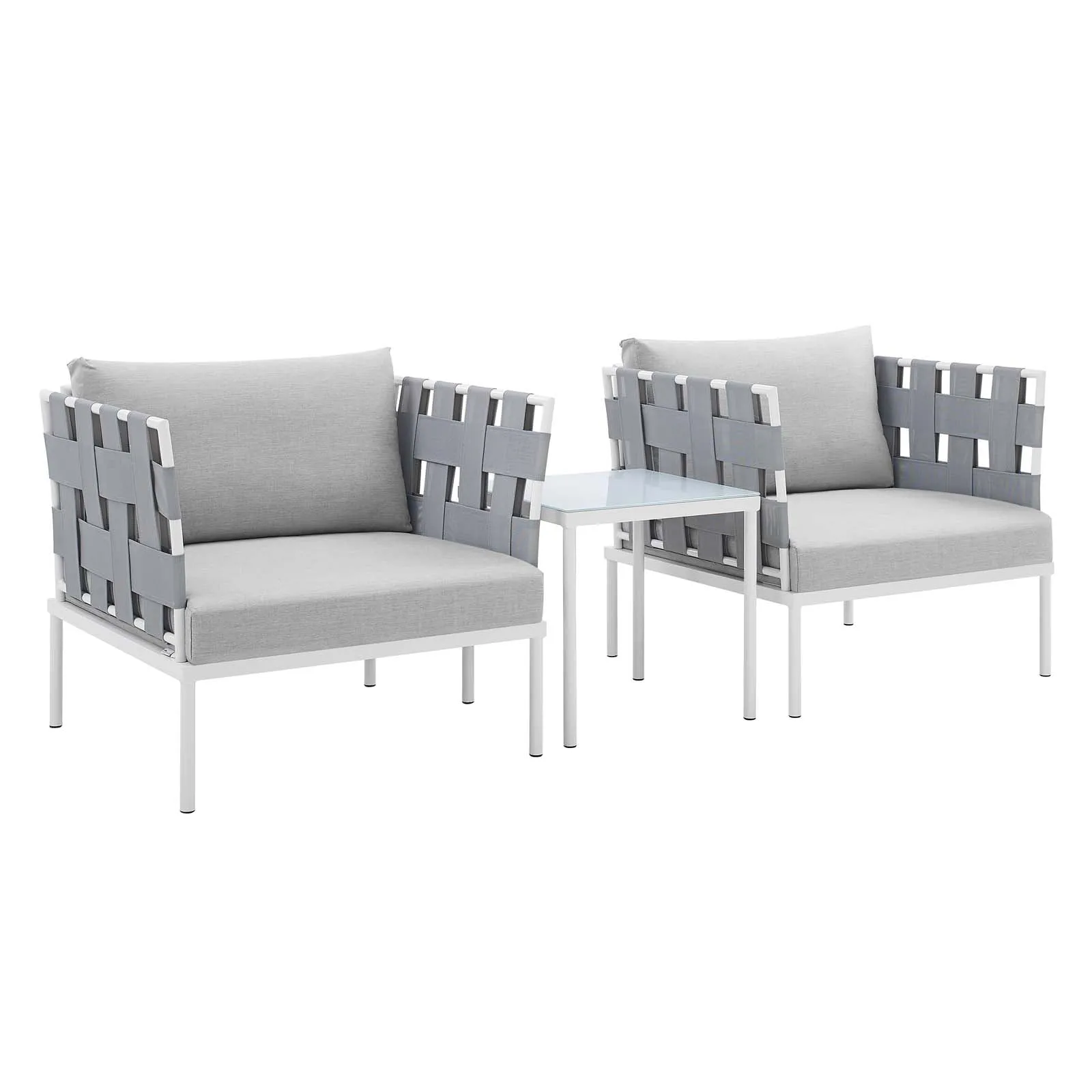 Harmony 3-Piece  Sunbrella® Outdoor Patio Aluminum Seating Set