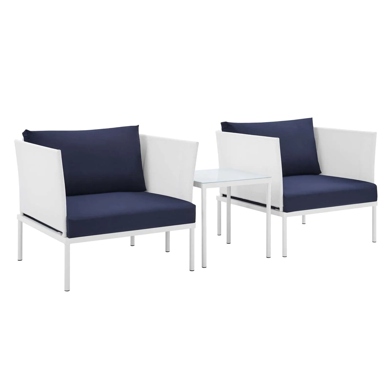 Harmony 3-Piece  Sunbrella® Outdoor Patio Aluminum Seating Set